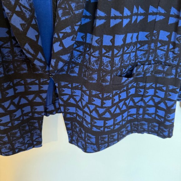 Sejour Royal Blue & Black Knit Jacket – Size 1X – 3/4 Sleeve - Picture 3 of 10